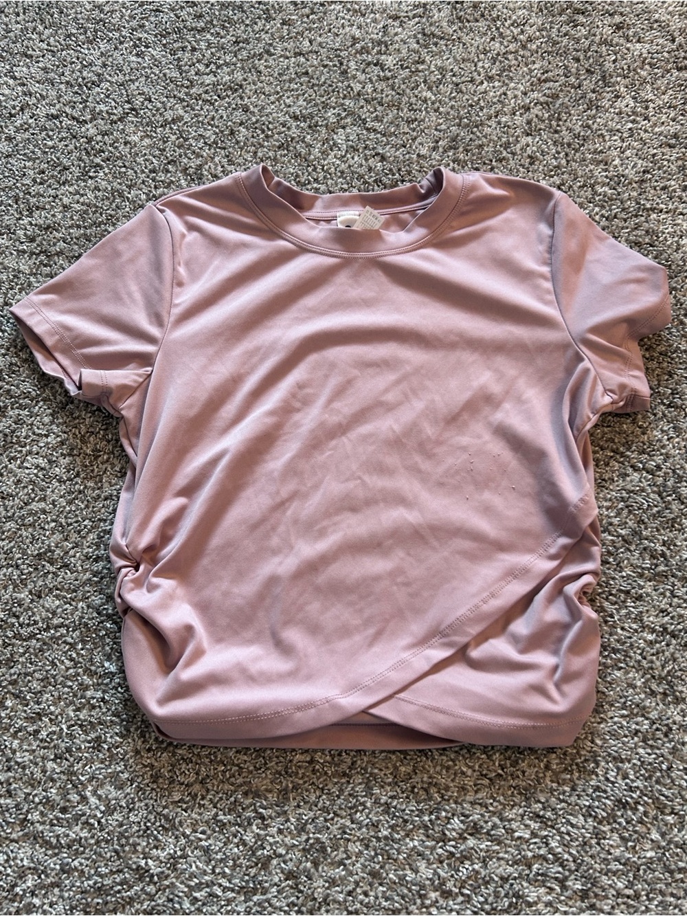 Velocity Short Sleeve Twist-Hem Tee in Dusty Rose
